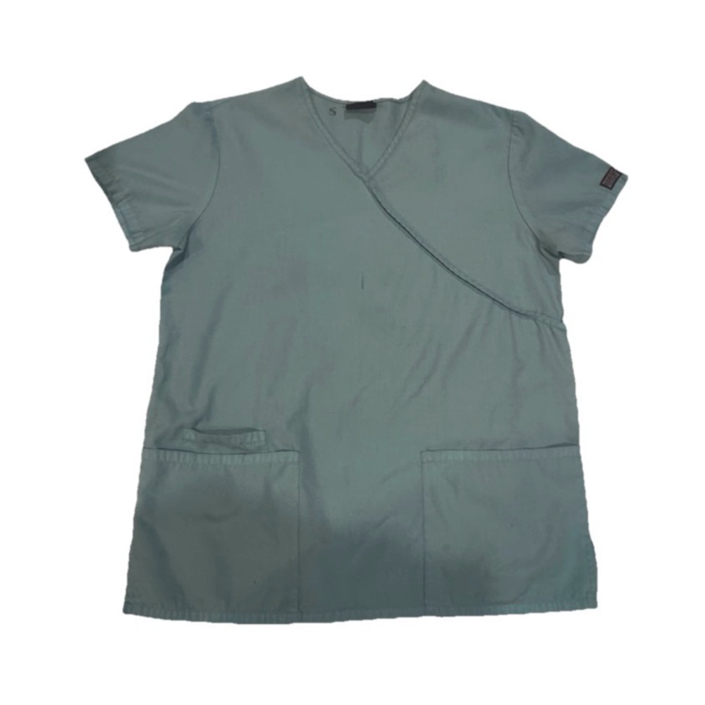 Cherokee‎ Workwear Scrub Top Small Teal V-Neck 2 Pocket Nurse Medical Uniform
